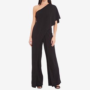 Adrianna Papell one shoulder Crepe Jumpsuit
